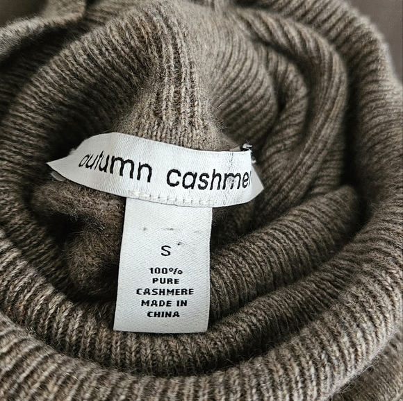 NWOT Autumn Cashmere taupe tan brown cashmere tunic sweater dress Womens Small - Picture 3 of 7